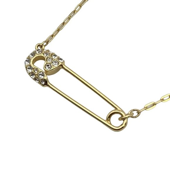 Auth SWAROVSKI - Gold Clear Hardware Swarovski Crystal Necklace - Picture 1 of 4